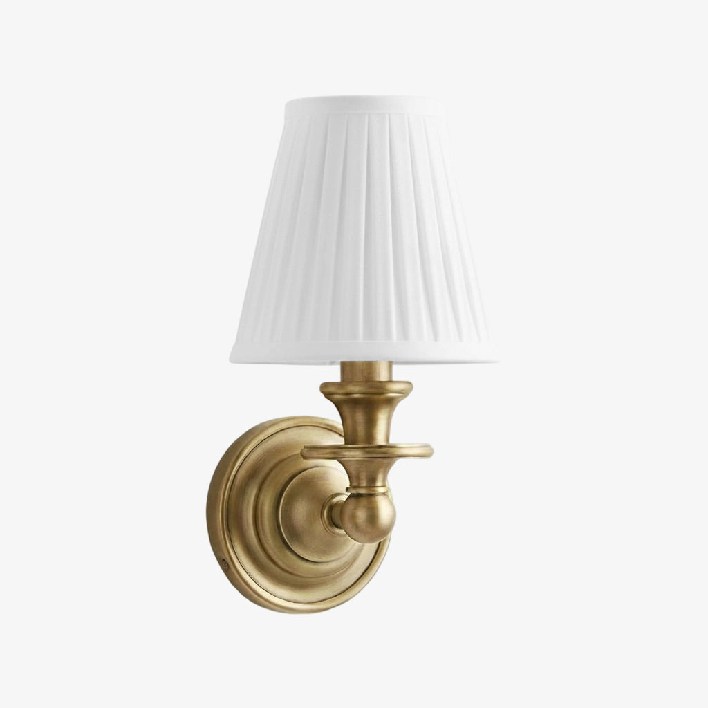 Wandlamp met stoffen kap en zwanenhalsarm - smeedijzeren armatuur met verstelbare leeslamp