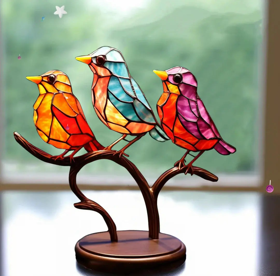 Raamvogel Decoratie - Lichtreflecterend Glas met Natuurlijke Uitstraling - Kleurrijk Raamornament