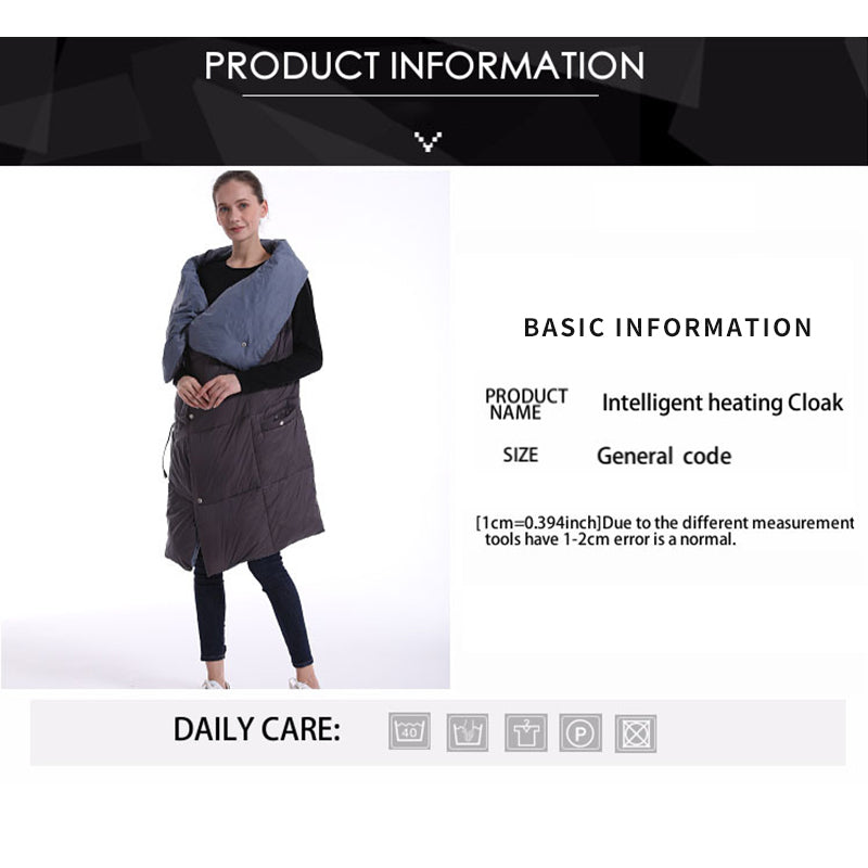 Draagbare Verwarmde Deken met Capuchon Gevoerd Fleece Oversized Omslagdeken Lounge Relaxplaid voor Huis