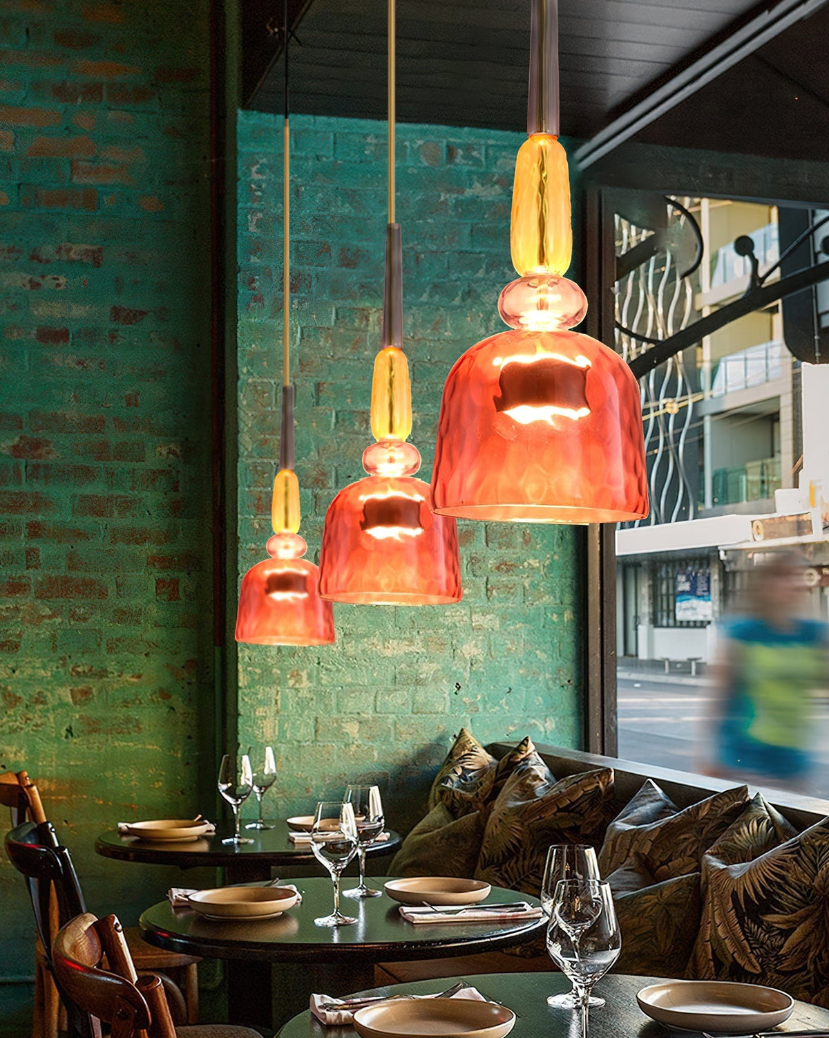Glazen Hanglamp met Gekleurde Kap - Scandinavisch Verlichtingsdesign met Geïntegreerde LED - Macaron Jar Pendant Light