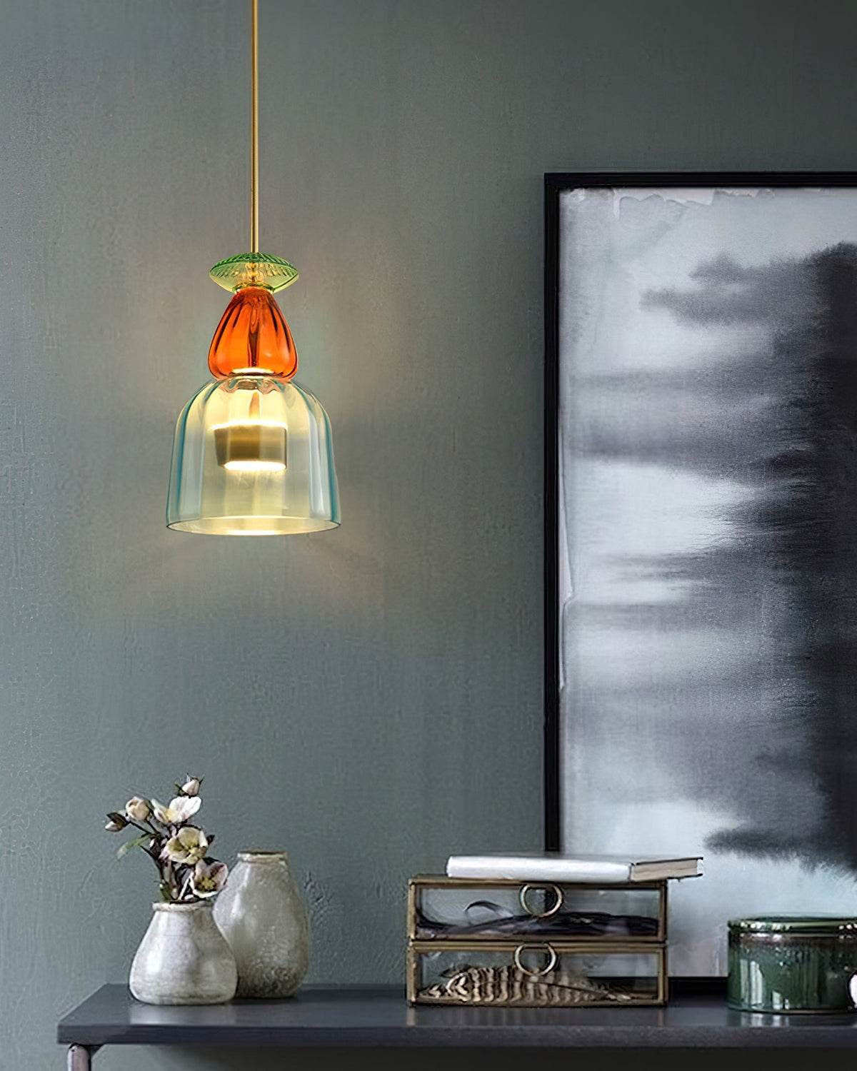 Glazen Hanglamp met Gekleurde Kap - Scandinavisch Verlichtingsdesign met Geïntegreerde LED - Macaron Jar Pendant Light