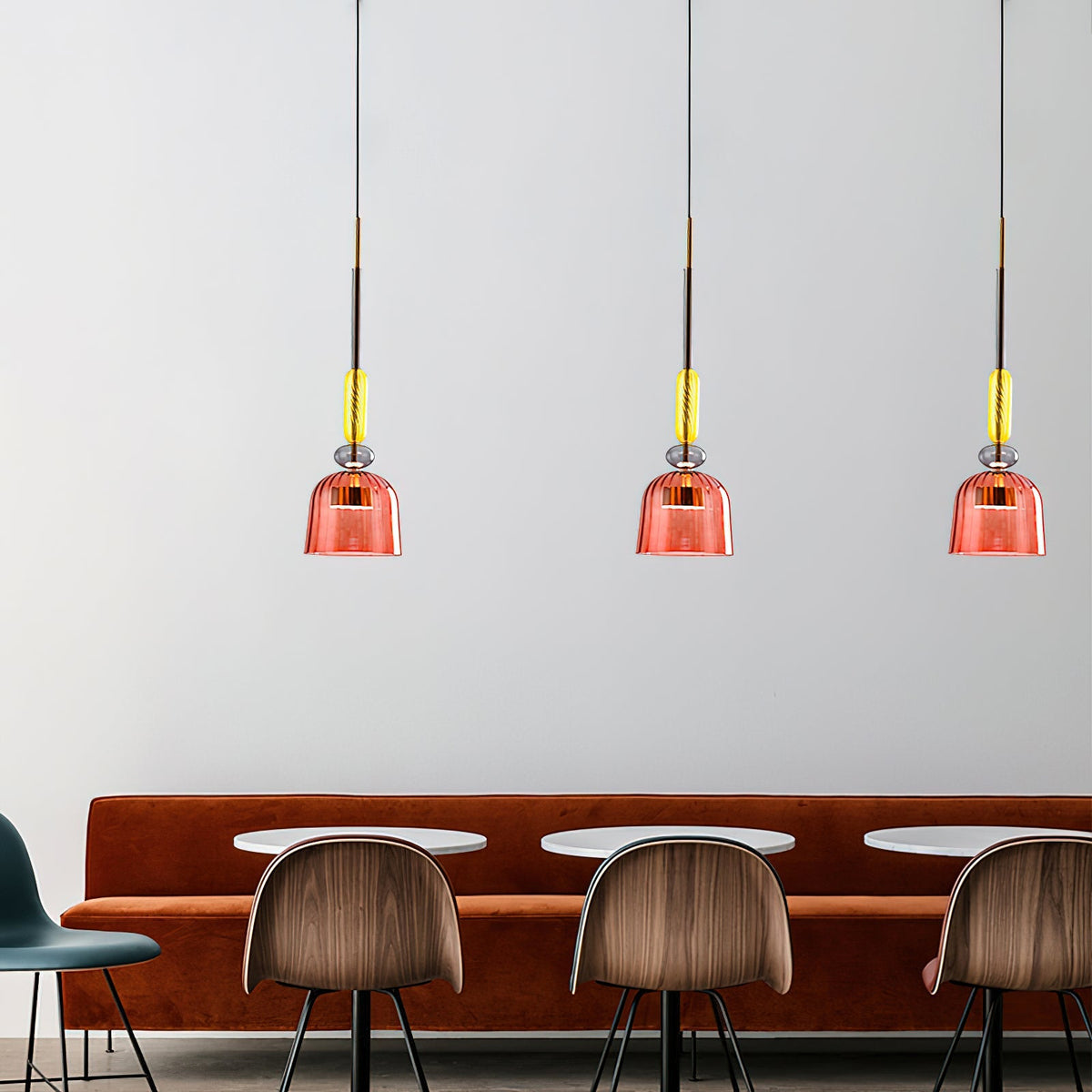 Glazen Hanglamp met Gekleurde Kap - Scandinavisch Verlichtingsdesign met Geïntegreerde LED - Macaron Jar Pendant Light