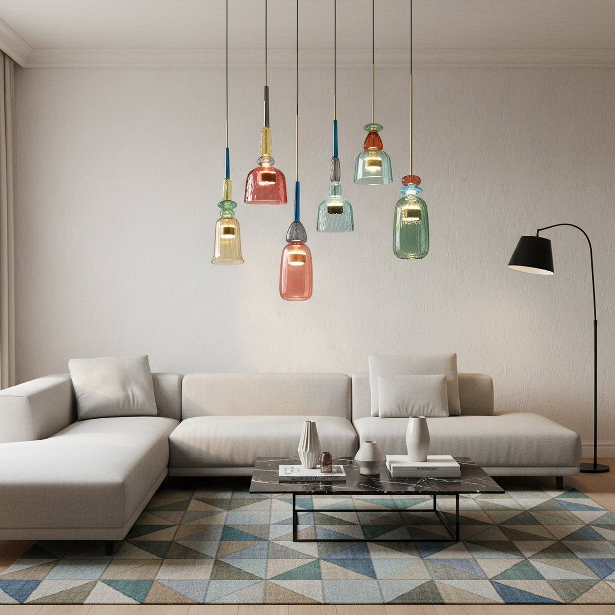 Glazen Hanglamp met Gekleurde Kap - Scandinavisch Verlichtingsdesign met Geïntegreerde LED - Macaron Jar Pendant Light