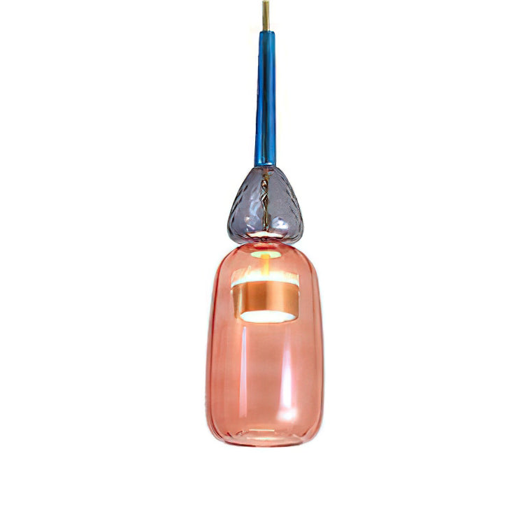 Glazen Hanglamp met Gekleurde Kap - Scandinavisch Verlichtingsdesign met Geïntegreerde LED - Macaron Jar Pendant Light