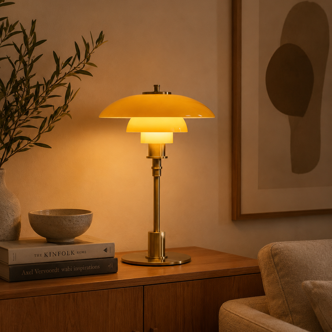 Tafellamp met Drie Glazen Kappen Dimbaar E27 LED Verlichting Leeslamp Nachtkastje Slaapkamer Scandinavisch