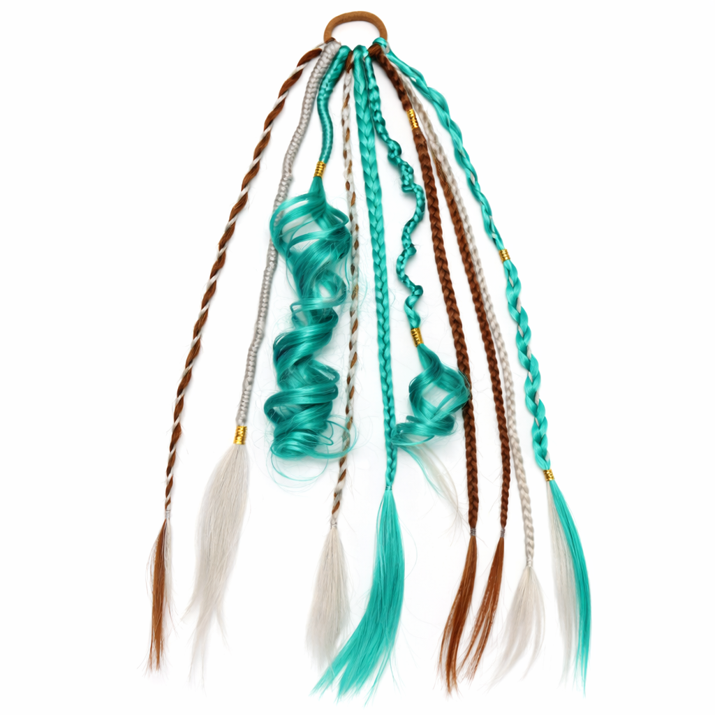 Bohemian Haarextensie Paardenstaart 50cm Synthetisch Haar 8 Dreadlock Strengen Gekleurd Vlecht Accessoire