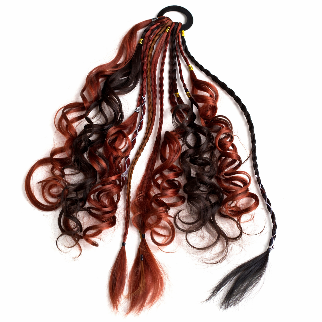 Bohemian Haarextensie Paardenstaart 50cm Synthetisch Haar 8 Dreadlock Strengen Gekleurd Vlecht Accessoire