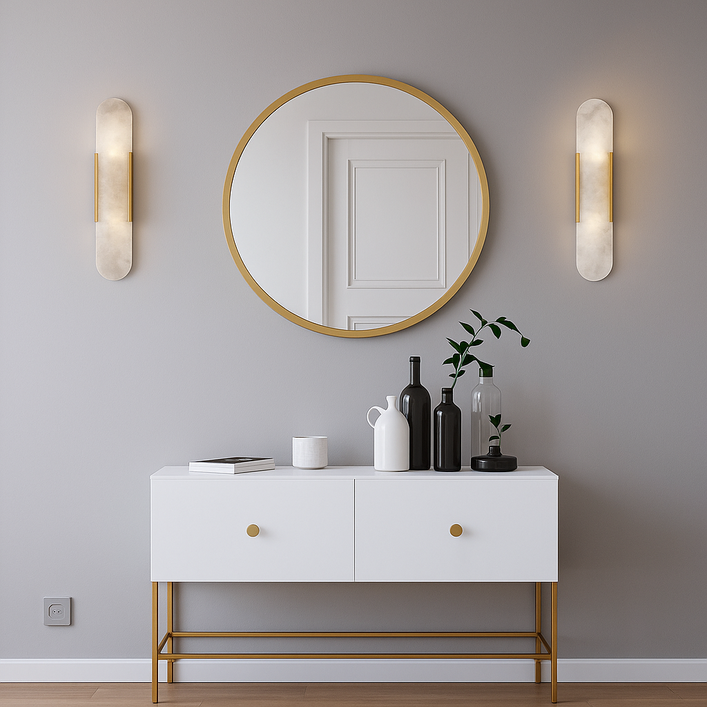 Marmeren wandlamp voor slaapkamer en woonkamer met zachte sfeerverlichting