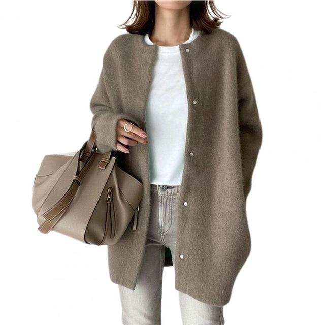 Gebreide Vest met Lange Mouwen en Knoopsluiting voor Dames - Warm en Comfortabel Herfst- & Wintergilet - Elegant en Casual Stijl - Veelzijdig voor Werk, School of Uitjes