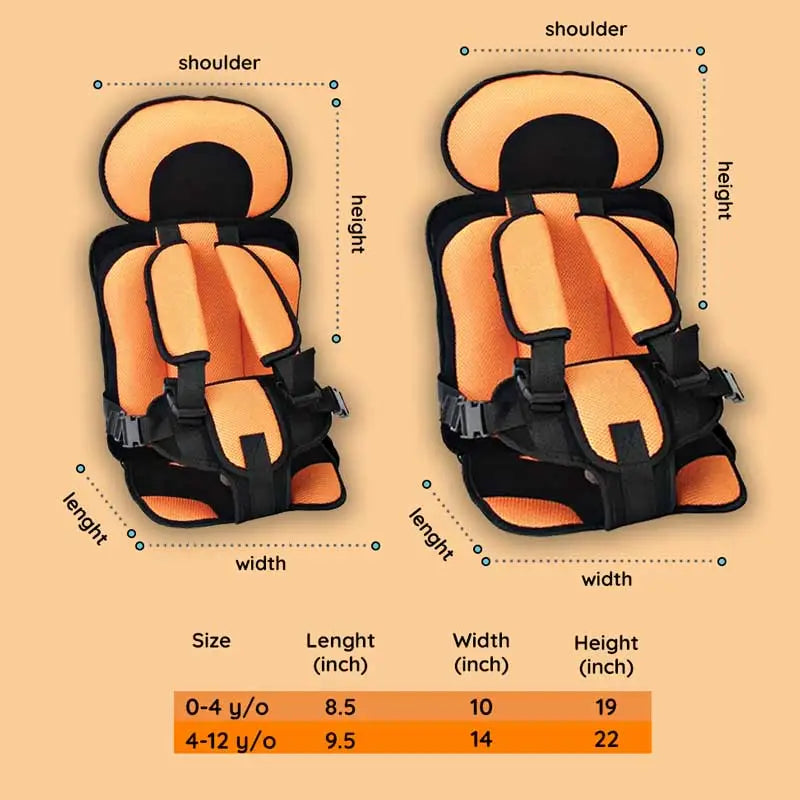 Autostoeltje voor Kinderen 0-12 Jaar Draagbaar Comfortabel met Verstelbare Veiligheidsriemen Veilig Reizen