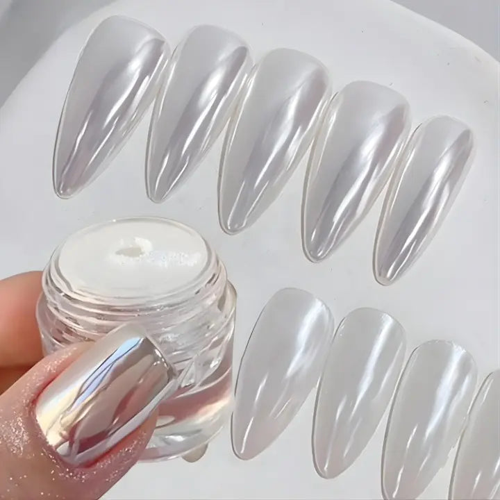 Chroompoeder voor Nagels Zilver - Spiegeleffect Nagelpoeder voor Gel en Acryl