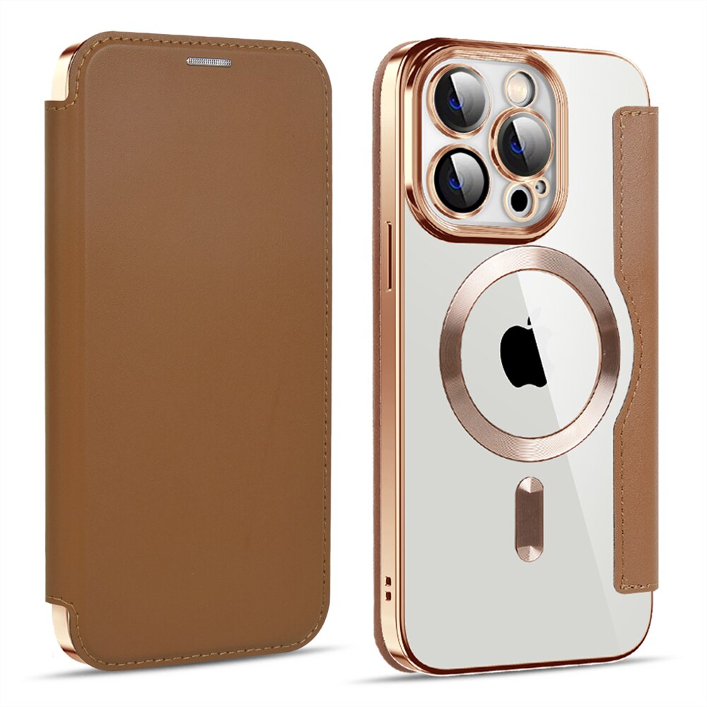 Transparante Portemonnee Telefoonhoes met MagSafe en RFID-blokkering voor iPhone 12 13 14 15 16 17 Reeks