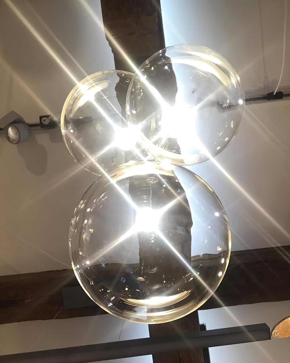 Glazen Hanglamp met Metalen Cluster Bellenbollen Moderne Verlichting