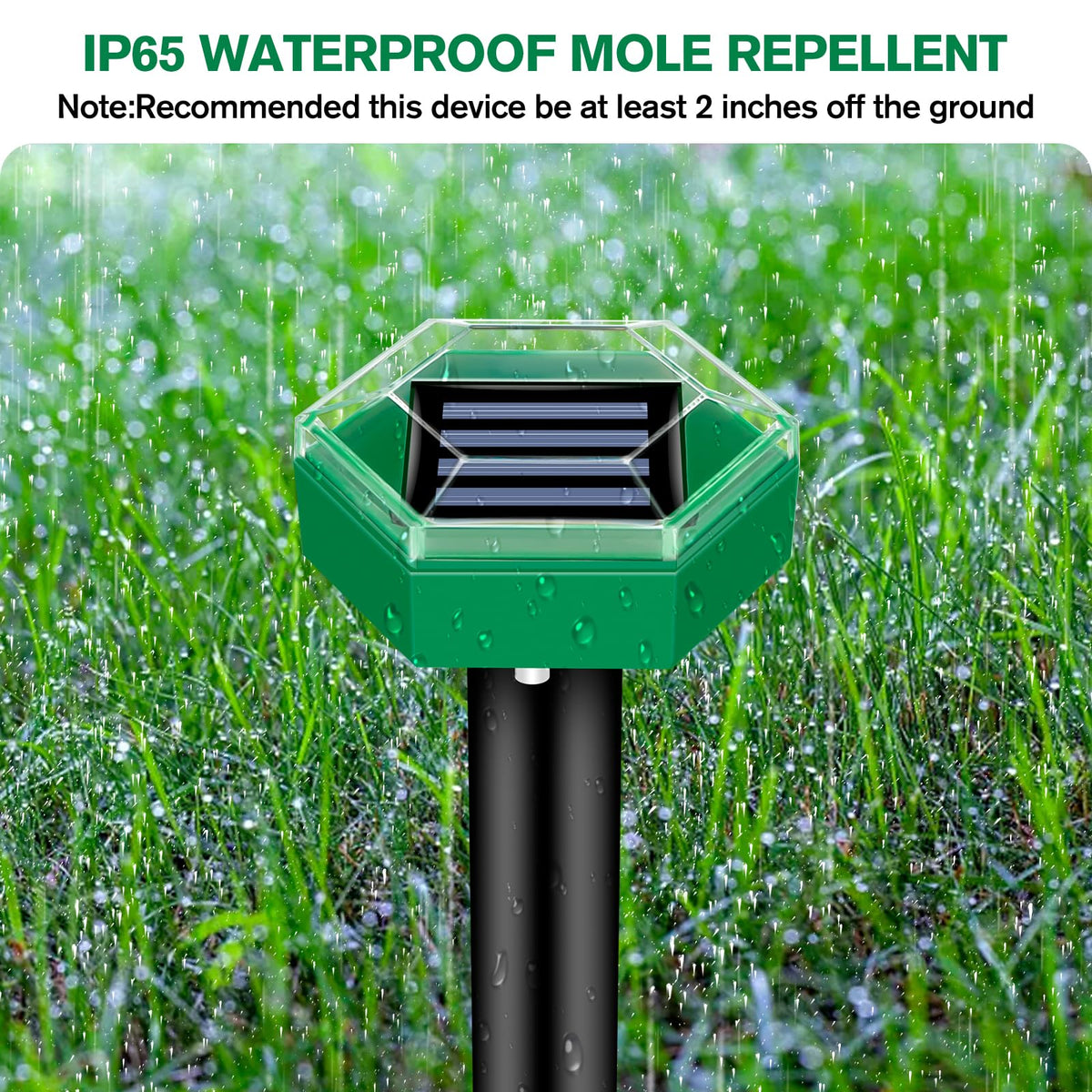 Ultrasone Mollenverjager op Zonne-energie 4 Stuks Tuinbescherming Diervriendelijk Waterdicht IP65 voor Tuin