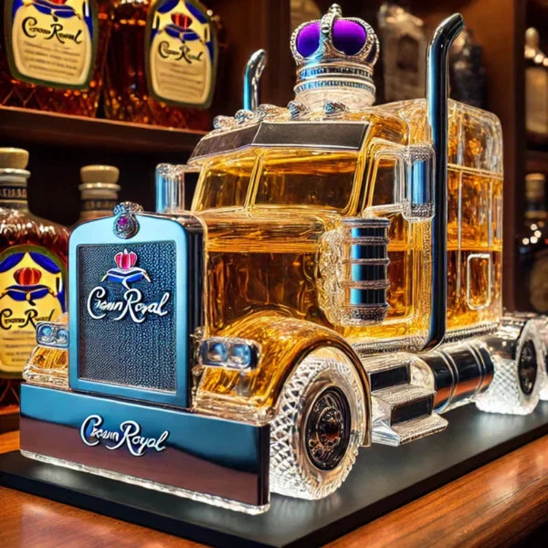 Glazen Whisky Karaf Vrachtwagen Design 1000ml Decoratief Serveerbaar Baraccessoire voor Thuis Bar Cadeau