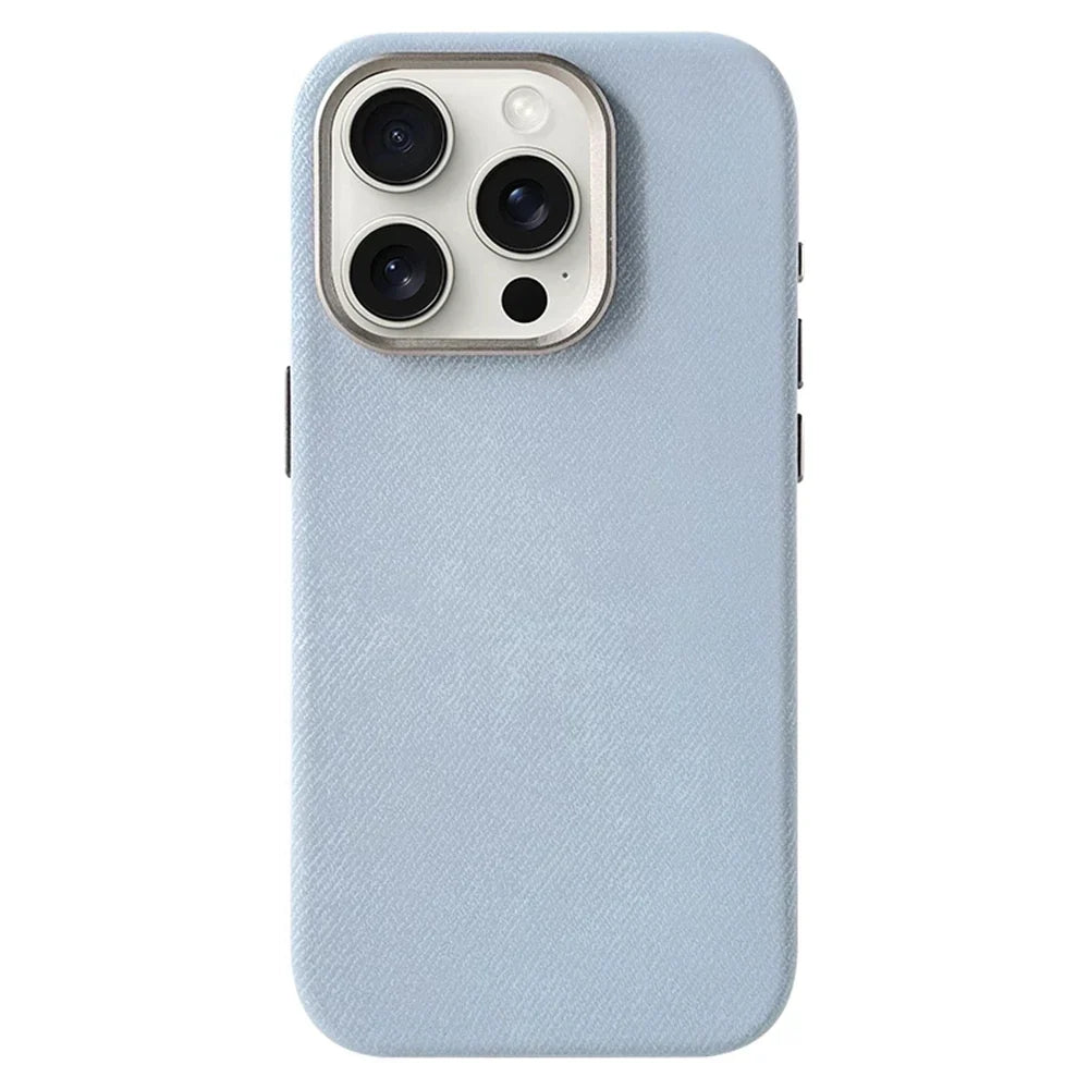 Polyester iPhone Hoesje met Denim-Look voor 13 tot 17 Draadloos Laden Compatibel Stevige Bescherming