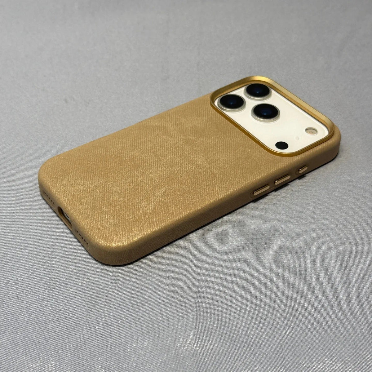Polyester iPhone Hoesje met Denim-Look voor 13 tot 17 Draadloos Laden Compatibel Stevige Bescherming