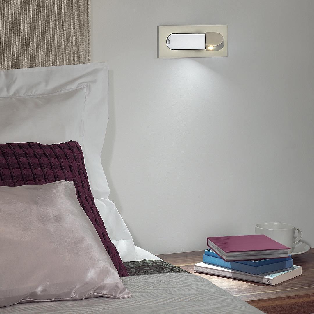 LED wandlamp met verborgen schakelaar - druk in, druk uit - verstelbare kop voor leeslicht naast bed