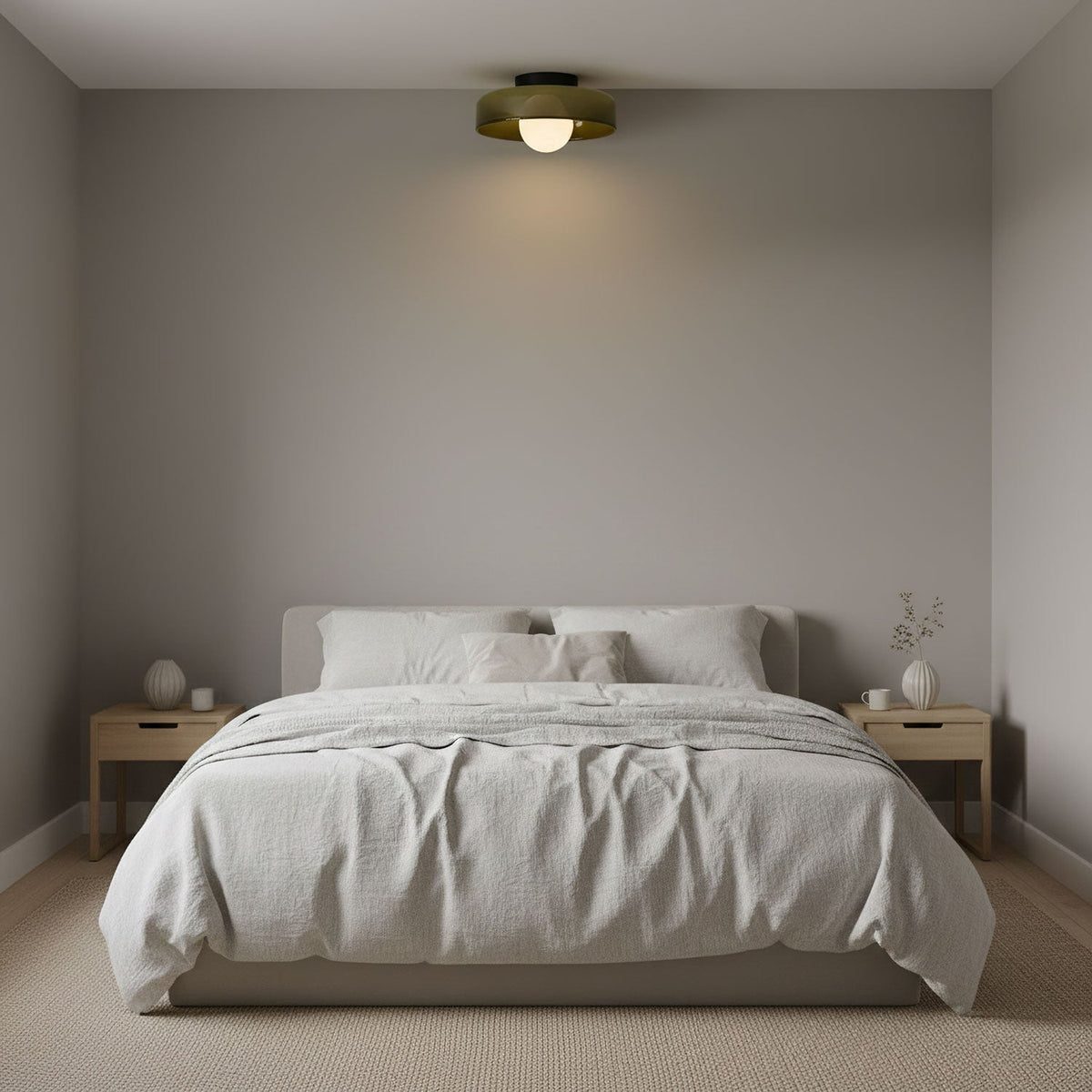 Disc Orb Plafondlamp - Moderne Glazen Lampenkap Rond Scandinavisch Design Messing Basis 3 Lichtpunten Warm Licht Woonkamer Slaapkamer Eetkamer