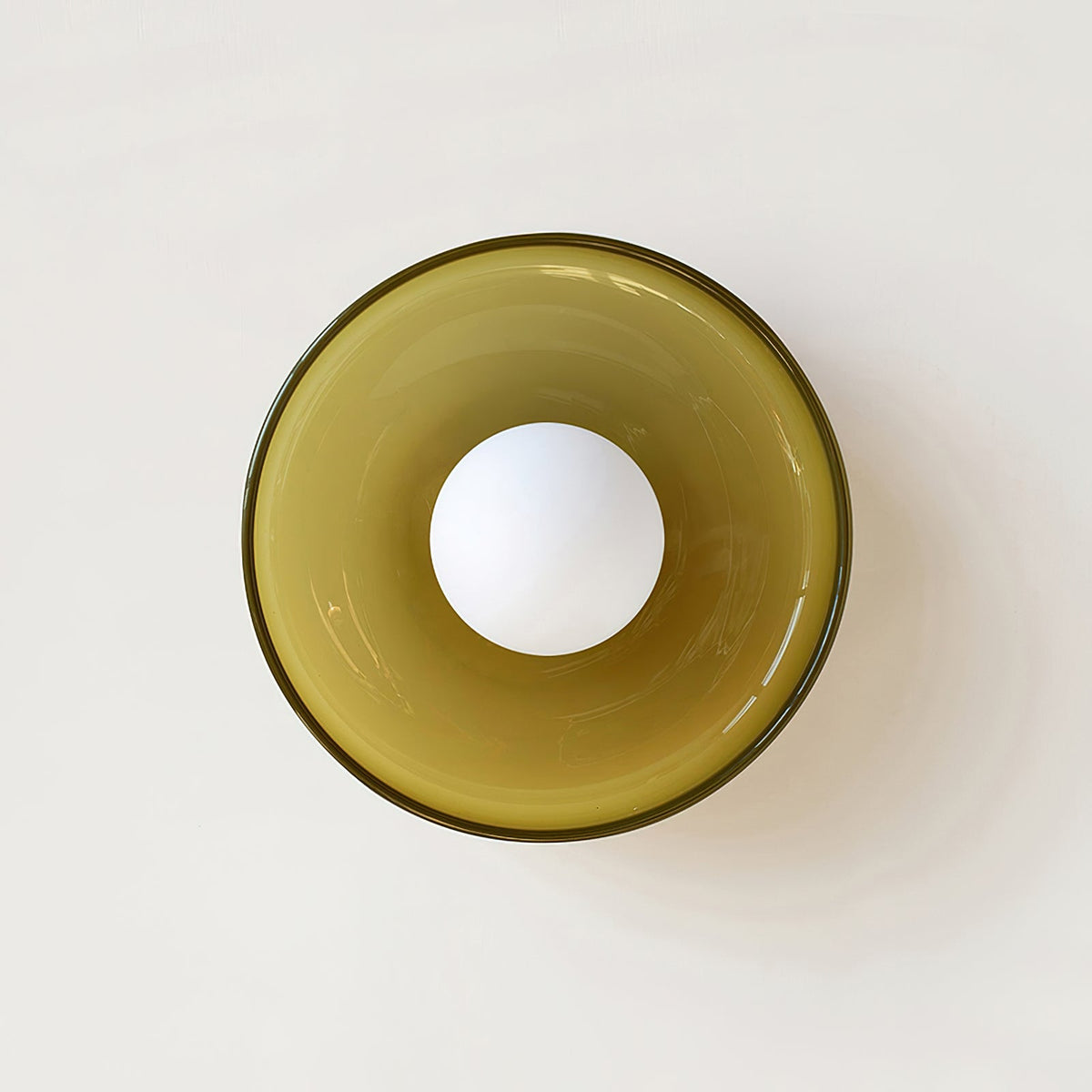 Disc Orb Plafondlamp - Moderne Glazen Lampenkap Rond Scandinavisch Design Messing Basis 3 Lichtpunten Warm Licht Woonkamer Slaapkamer Eetkamer