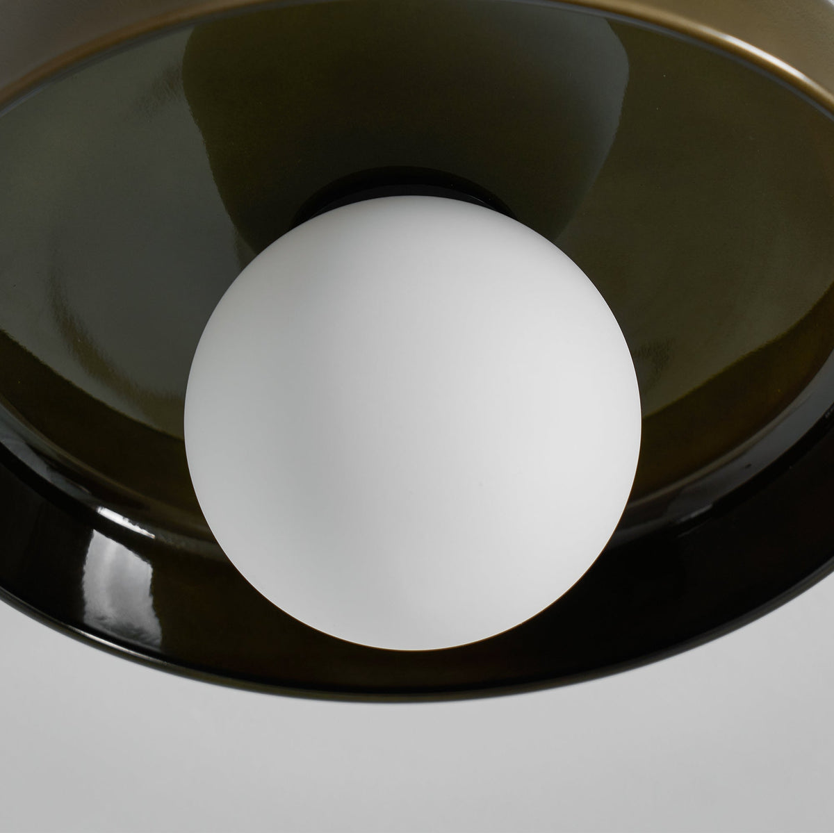 Disc Orb Plafondlamp - Moderne Glazen Lampenkap Rond Scandinavisch Design Messing Basis 3 Lichtpunten Warm Licht Woonkamer Slaapkamer Eetkamer