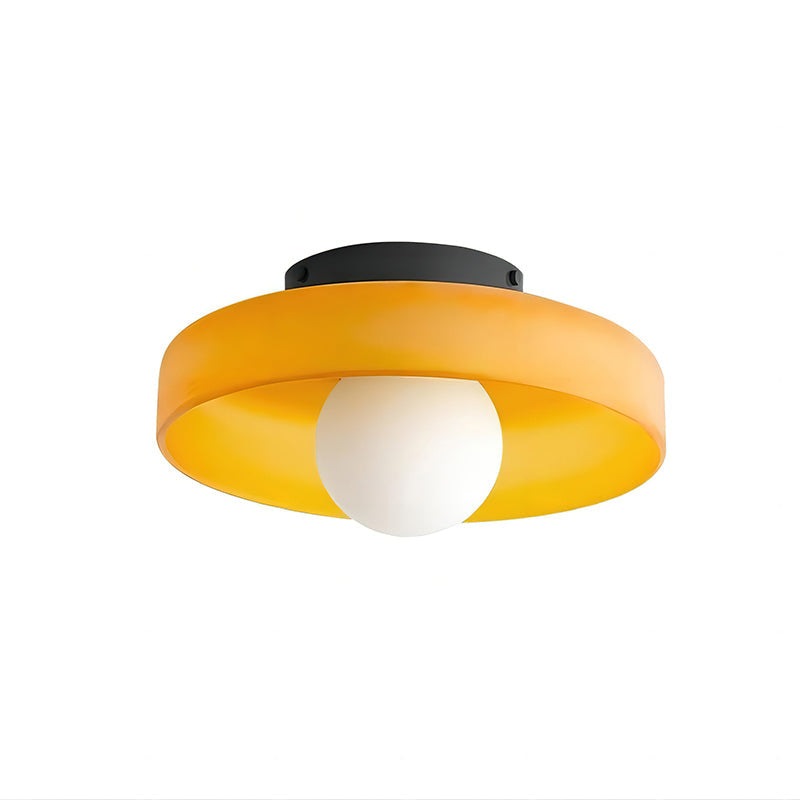 Disc Orb Plafondlamp - Moderne Glazen Lampenkap Rond Scandinavisch Design Messing Basis 3 Lichtpunten Warm Licht Woonkamer Slaapkamer Eetkamer