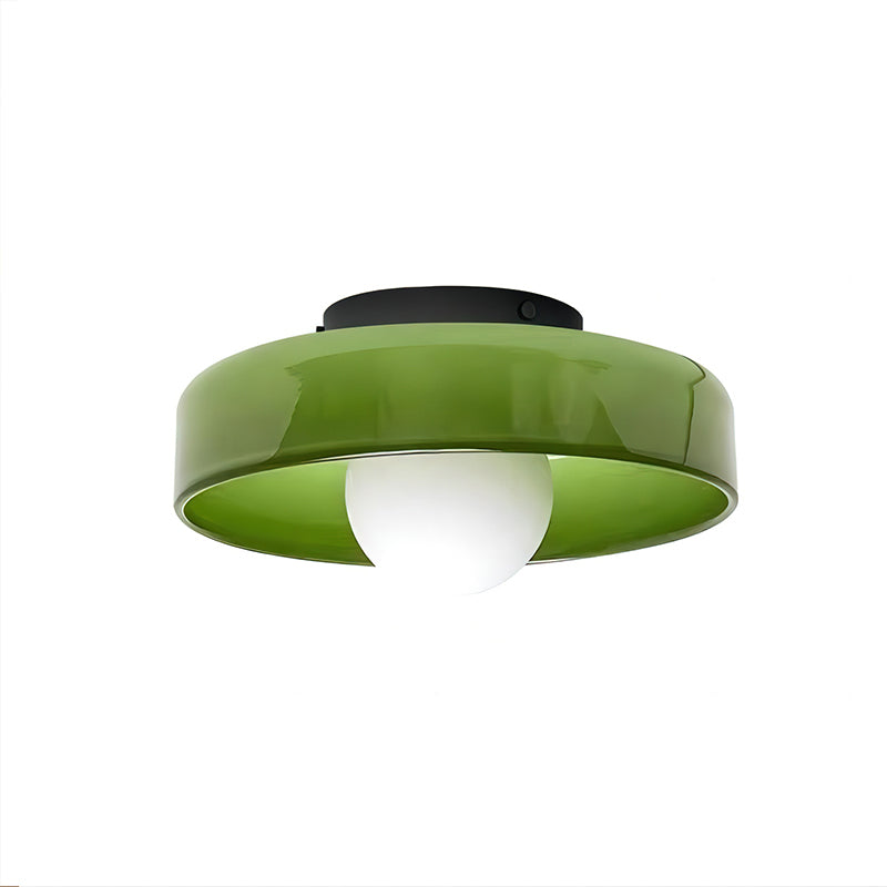 Disc Orb Plafondlamp - Moderne Glazen Lampenkap Rond Scandinavisch Design Messing Basis 3 Lichtpunten Warm Licht Woonkamer Slaapkamer Eetkamer