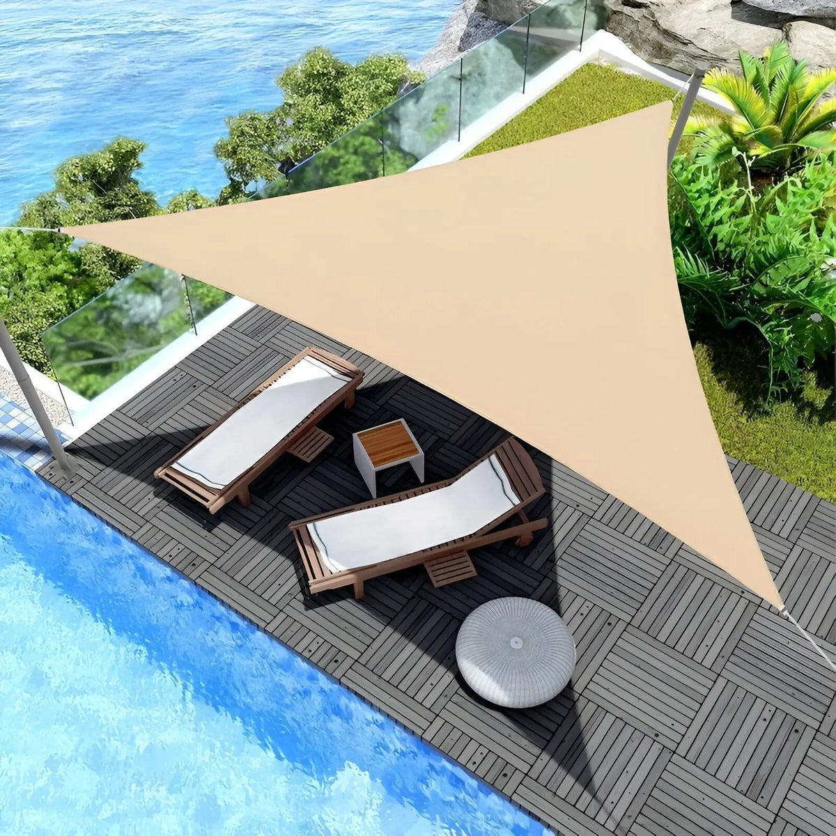 Driehoekig Schaduwzeil Waterafstotend 95% UV-bescherming Tuin Terras Balkon