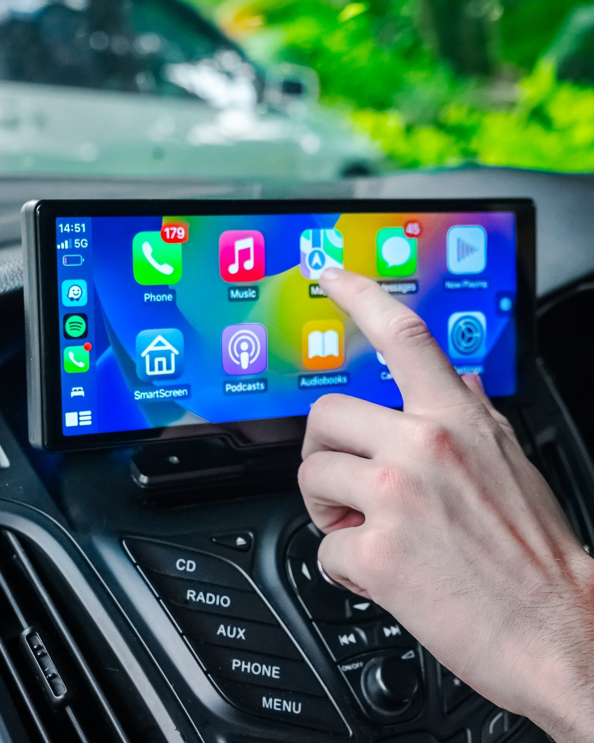 Draadloze CarPlay & Android Auto Display - Universeel Autoscherm met Touchscreen en GPS-Navigatie voor Veilige Handsfree Bediening