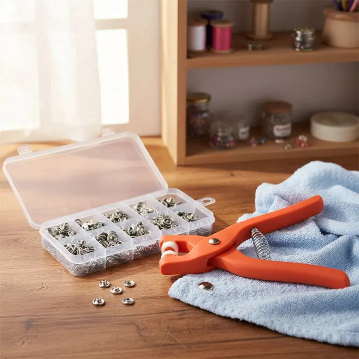Drukknopentang Set met Gesorteerde Drukknopen voor Kleding en DIY-Projecten