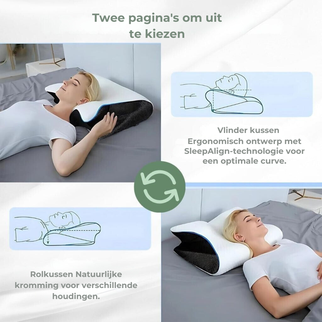 Ergonomisch Neksteunkussen Memory Foam - Contour Hoofdkussen Nek- & Schouderondersteuning Alle Slaapposities