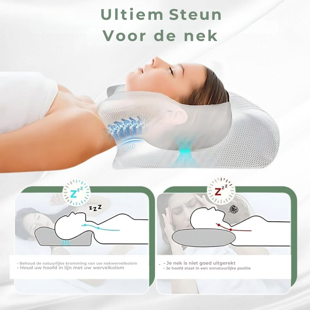 Ergonomisch Neksteunkussen Memory Foam - Contour Hoofdkussen Nek- & Schouderondersteuning Alle Slaapposities