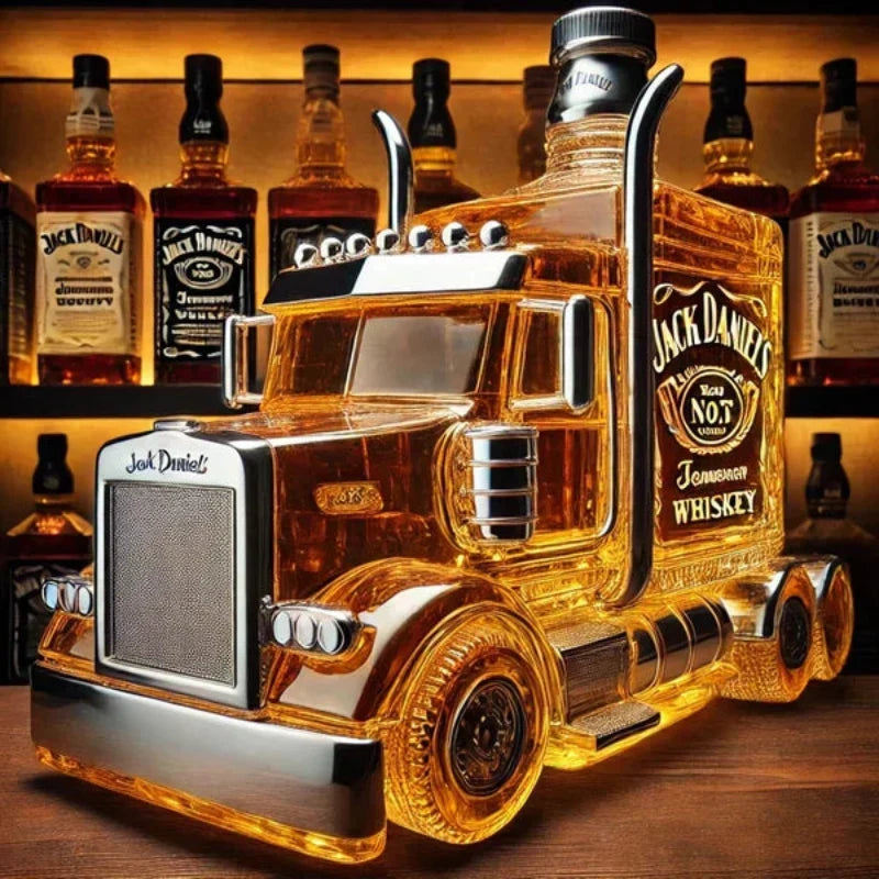 Glazen Whisky Karaf Vrachtwagen Design 1000ml Decoratief Serveerbaar Baraccessoire voor Thuis Bar Cadeau
