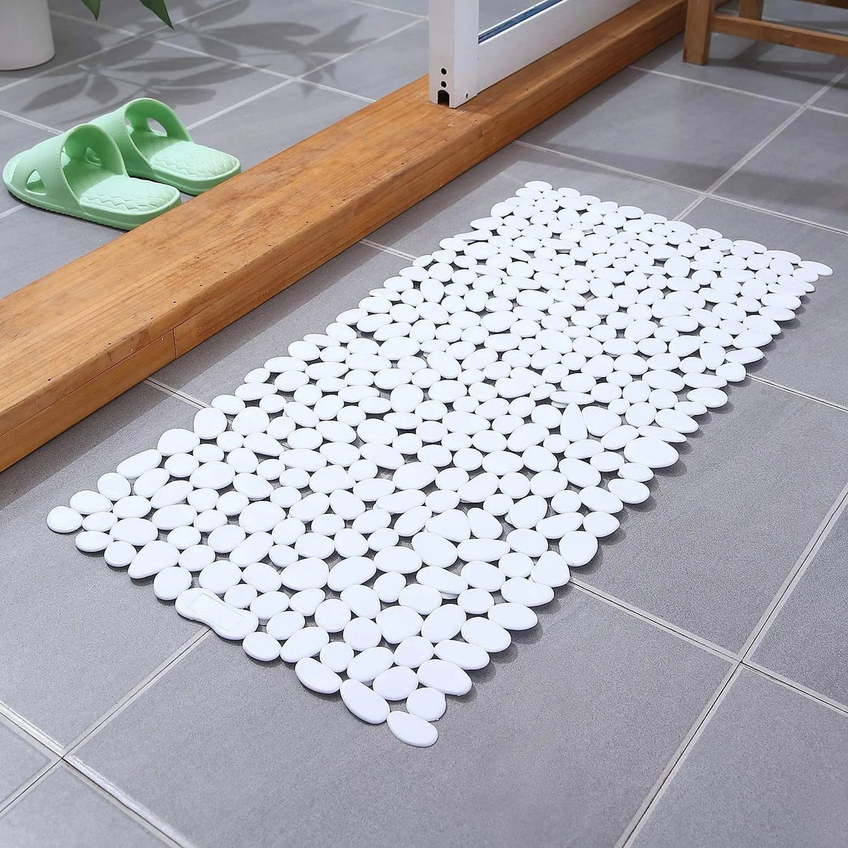 Antislip Badmat met Natuurlijke Kiezelsteenstructuur - Comfortabel en Veilig voor Douche en Bad