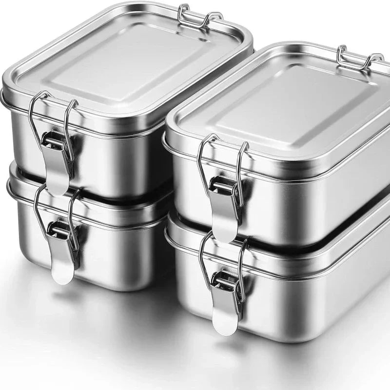 Roestvrijstalen Lunchboxen Set Duurzame Voedselopslag 3-Delig Vakjessysteem voor Lunch Onderweg