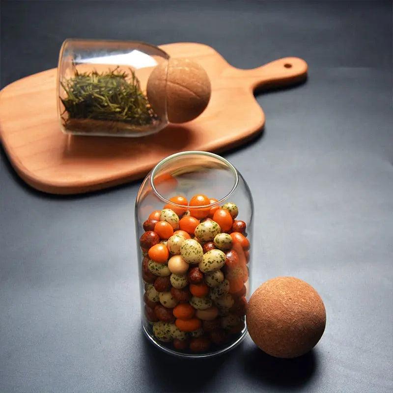 Glazen Opbergset met Kurkdeksels - 3-delige Bewaarpottenset - Eco-Friendly & Luchtdicht - 500ml, 800ml & 1200ml