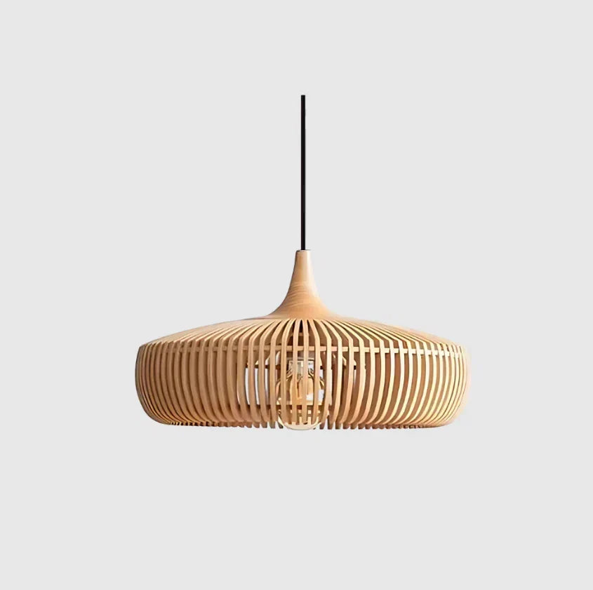 Houten Hanglamp Ø43cm Japandi Stijl Natuurlijk E27 Eettafel Woonkamer Slaapkamer Scandinavisch Design