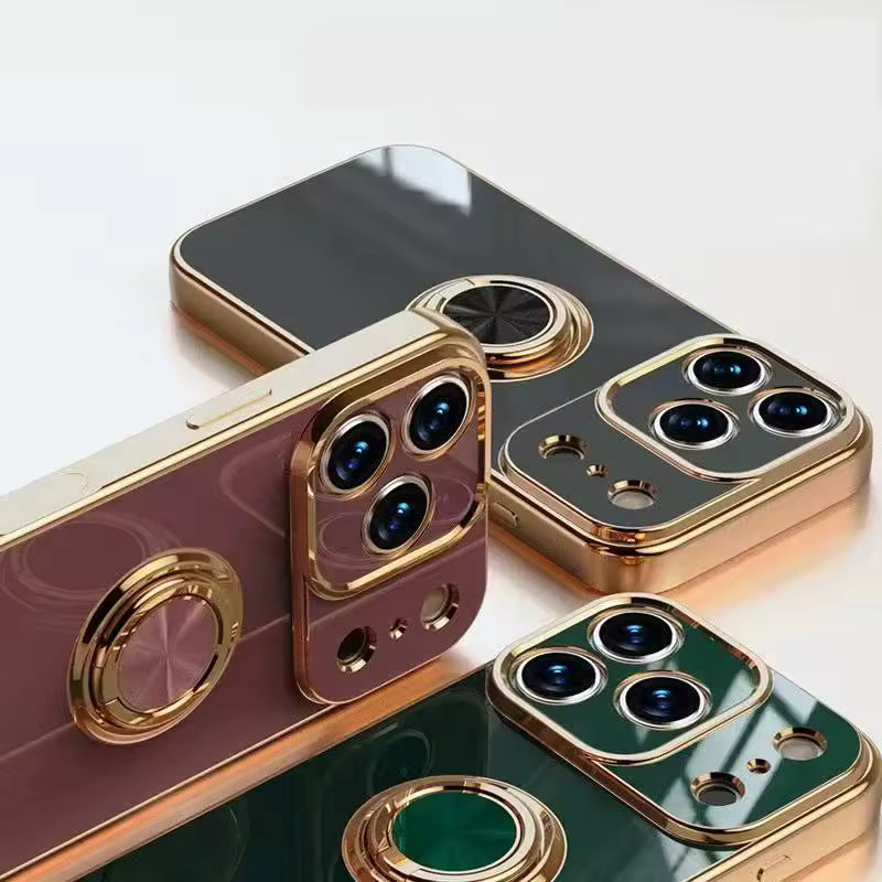Telefoonhoesje met Ringhouder & Magnetische Steun voor Veilig Autogebruik iPhone 14 15 16 17 Pro Max