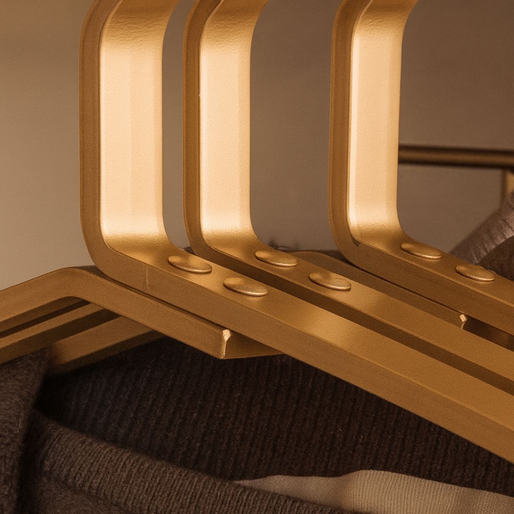 Metalen Kledinghangers Goud 45x18 cm Aluminium Antislip Set van 4