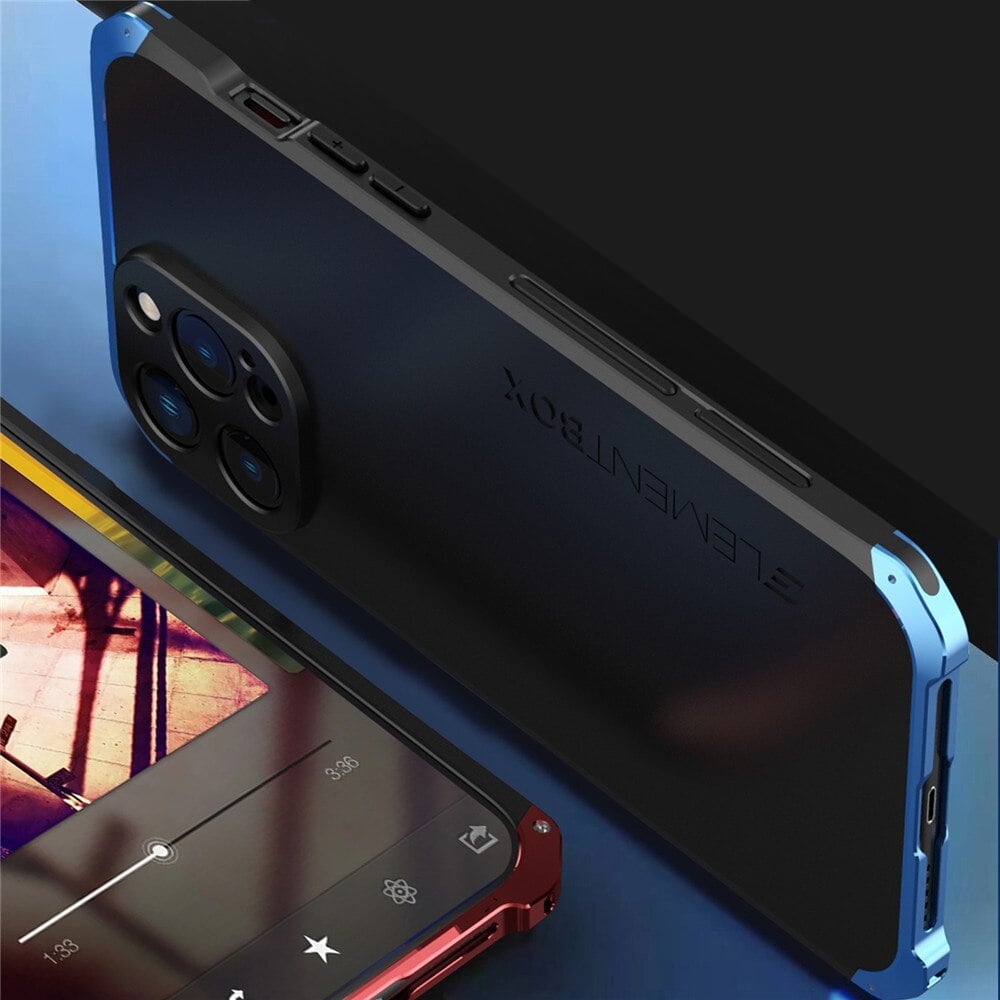 Metalen Pantserhoesje iPhone 14 15 16 Pro Max Valbestendig Camera Bescherming Anti-Vingerafdruk Shockproof