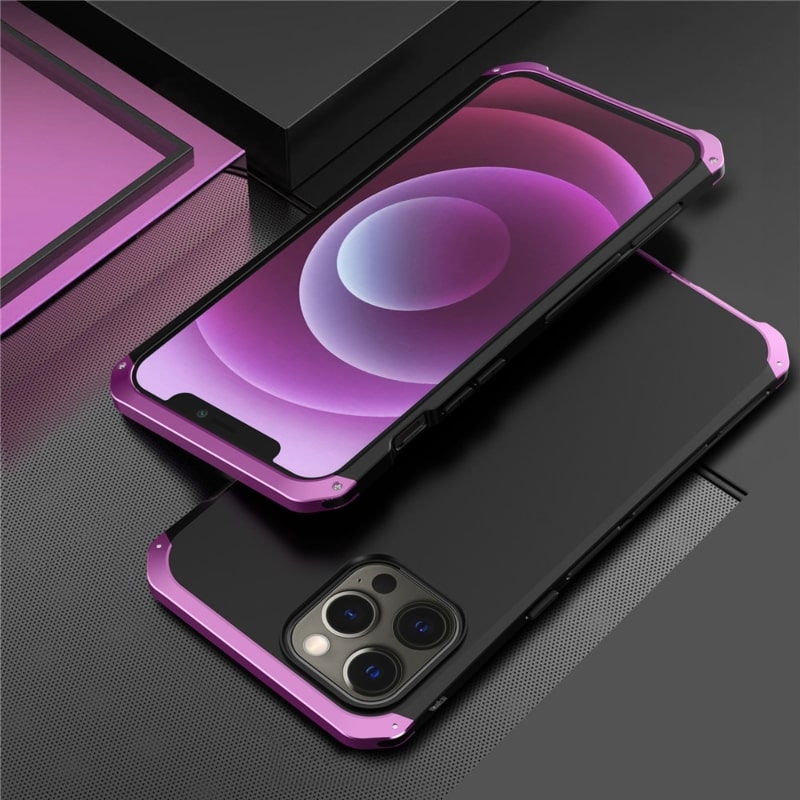 Metalen Pantserhoesje iPhone 14 15 16 Pro Max Valbestendig Camera Bescherming Anti-Vingerafdruk Shockproof