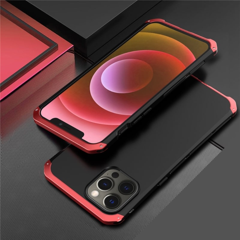 Metalen Pantserhoesje iPhone 14 15 16 Pro Max Valbestendig Camera Bescherming Anti-Vingerafdruk Shockproof