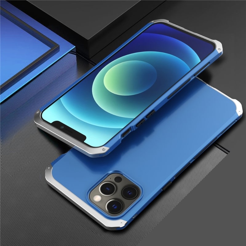 Metalen Pantserhoesje iPhone 14 15 16 Pro Max Valbestendig Camera Bescherming Anti-Vingerafdruk Shockproof
