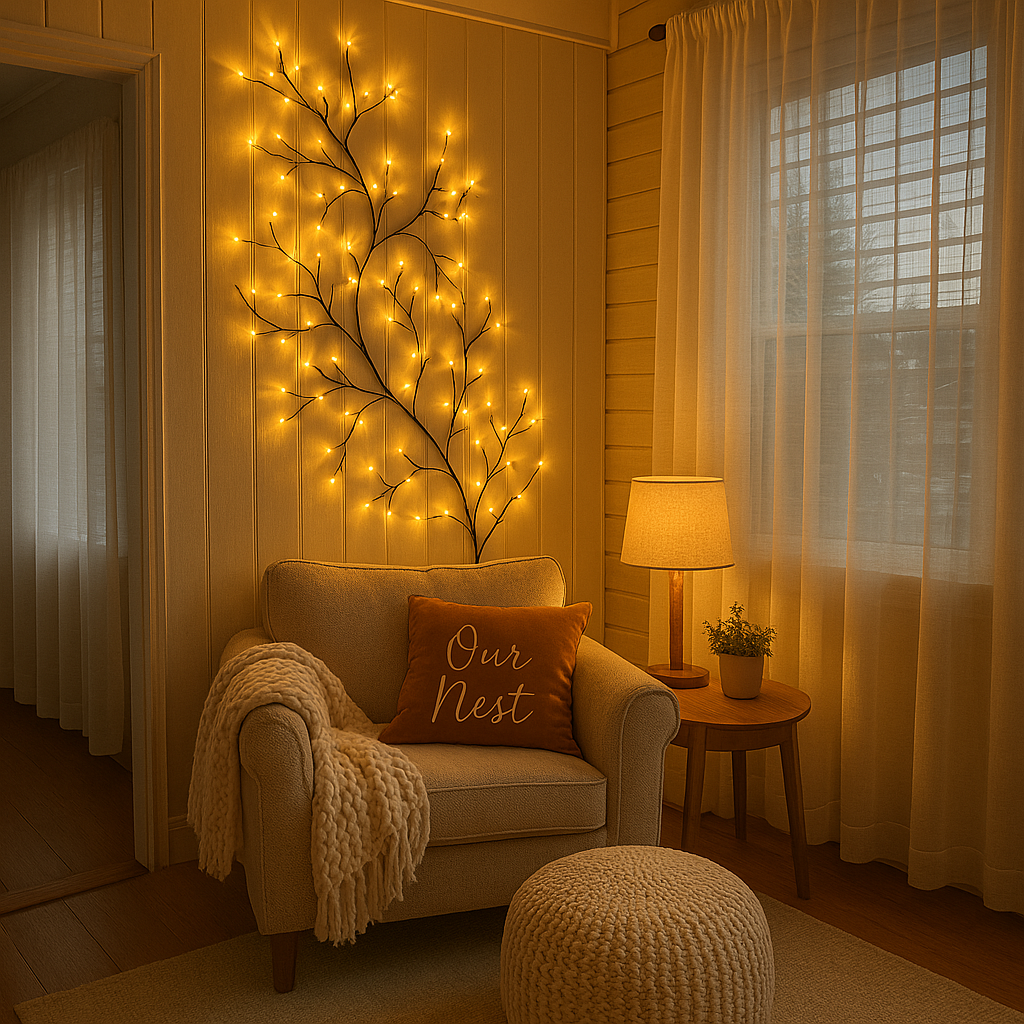 LED Wandlamp met Verlichte Wilgentakken Warm Wit 2,3m 144 LEDs Dimbaar Decoratief Sfeerverlichting Interieur