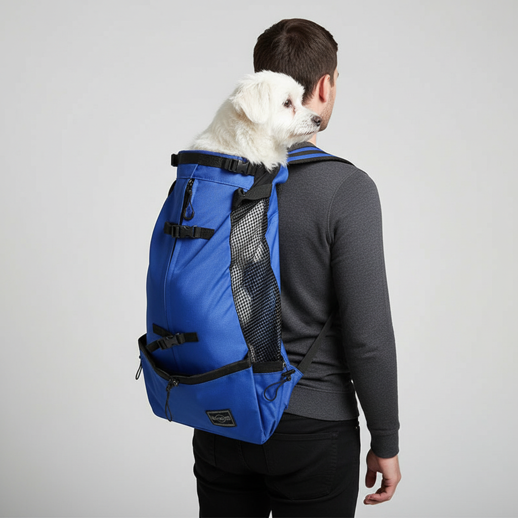 Hondendrager Rugzak Ergonomisch met Veiligheidssysteem Ademende Stof voor Kleine Honden Wandelen Reizen