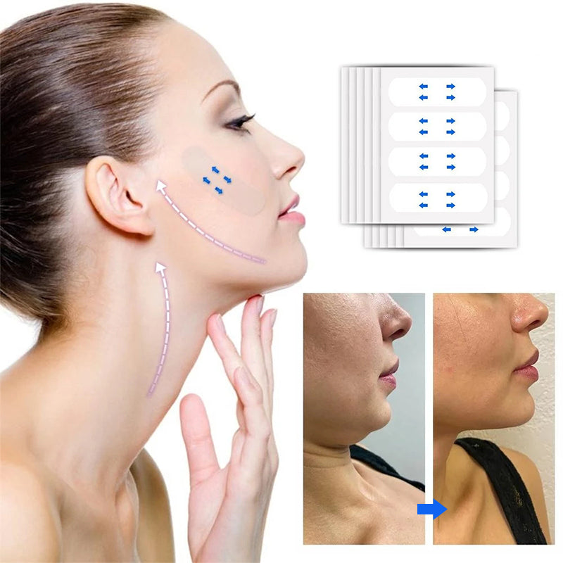 Onzichtbare Face Lift Tape 40 Stuks - Huidvriendelijke Gezichtslifting Strips Anti-Rimpel Huidversteviging V-Vorm Contouring voor Natuurlijke Lift