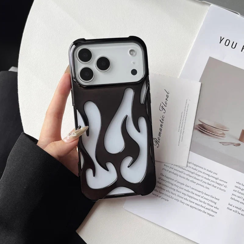 Geperforeerde Telefoonhoes iPhone met Vlammendesign Warmteafvoer Mat of Glanzend Afwerking Beschermhoes
