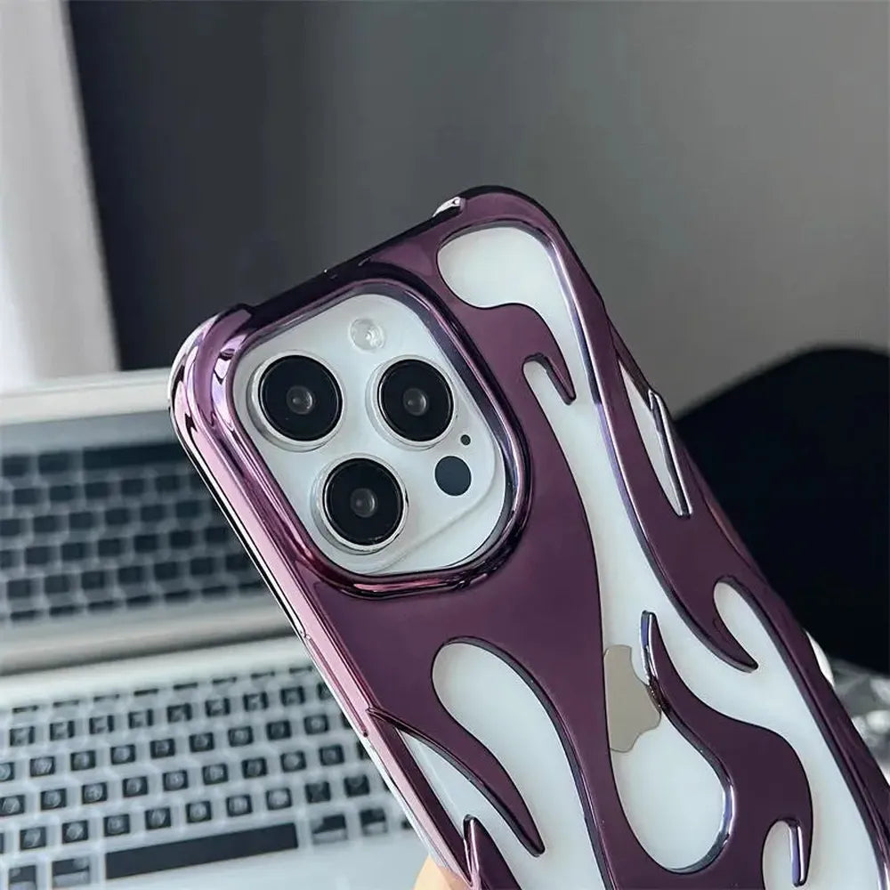 Geperforeerde Telefoonhoes iPhone met Vlammendesign Warmteafvoer Mat of Glanzend Afwerking Beschermhoes