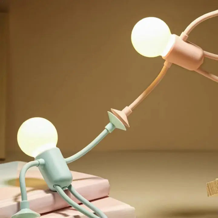 Decoratief LED Figuurtjeslamp 18cm Warmwit USB Oplaadbaar Sfeerlicht Slaapkamer Woonkamer Nachtlamp Bureaulamp Zuignappen Flexibel
