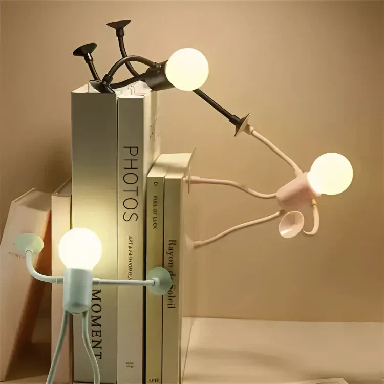 Decoratief LED Figuurtjeslamp 18cm Warmwit USB Oplaadbaar Sfeerlicht Slaapkamer Woonkamer Nachtlamp Bureaulamp Zuignappen Flexibel